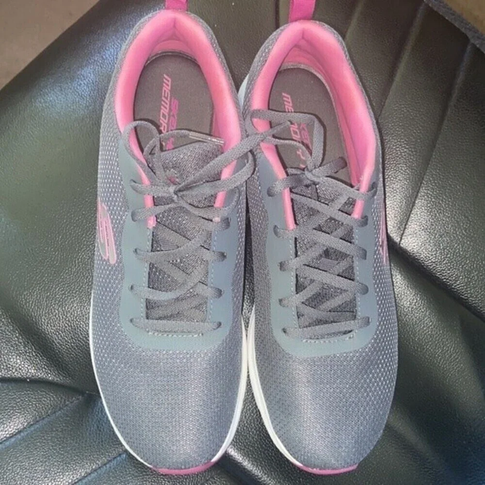 Skechers memory foam pink and grey shoes size 9.5 - Picture 4 of 8